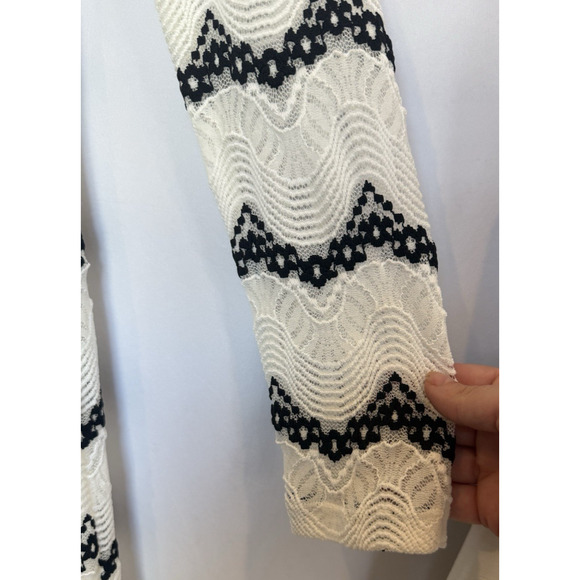 Vintage Y2K Guess Womens Lace Chevron Dress Size 14 Sheer Cocktail Party Event - Picture 6 of 14
